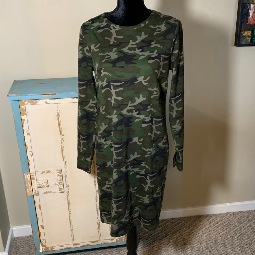 Joe Fresh Camouflage Long Sleeve Dress